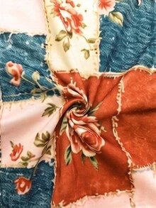Selamara Vintage Rose Patchwork Print Drawstring WideLeg Casual Pants - Multicolor - View 5