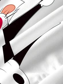 LOONEY TUNES X SHEIN 女童卡通印花圓領長袖休閒運動衫 - 白色 - 查看 3
