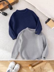 SHEIN 兒童 2件組 小男孩秋冬毛衣 - 彩色 - 查看 3