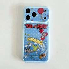 ShellaStory TOM & JERRY X SHEIN 時尚高端印花圖案手機保護殼設計，完美兼容 ，可愛時尚且精緻 - 彩色 - 查看 8