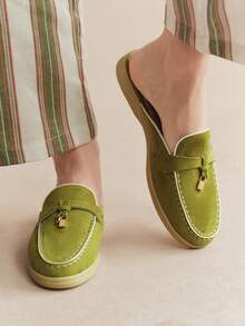 Rosivie Women's Daily Travel Versatile Fashion Casual Mules Flats - Green - View 3
