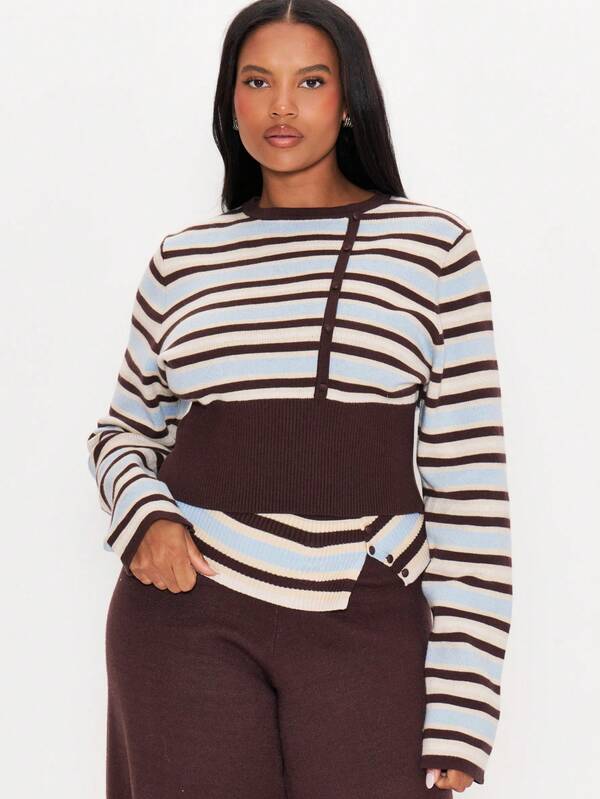 MUSERA Multicolour Long Sleeve Fitted Top Winter Autumn Everyday Casual Going Out Weekdaze