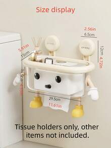 1PC SuctionCup WallMounted NoDrill Waterproof TissueBox HolderMultifunctional Storage Organizer For Bathroom Toilet Kitchen Durable - Multicolor - View 2