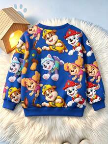SHEIN | PAW Patrol 小男孩全印花運動衫 - 藍色 - 查看 2