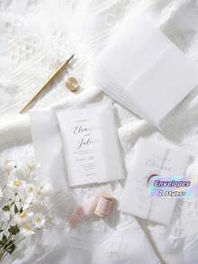 30 50 100Pcs Semi Transparent Pre Folded Vellum Envelopes 5X7 Inch For Wedding Birthday Valentine Day Home Decor School Stationery Gift - A - View 1