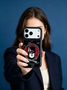 BATMAN X SHEIN 時尚高端印花圖案手機保護殼設計，完美兼容 ，可愛時尚且精緻 - 彩色 - 查看 5