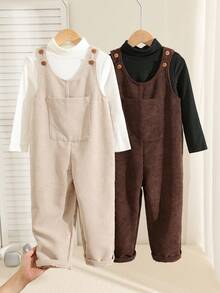 SHEIN Setelan Anak Laki-Laki 2 Potong (Bodysuit & Jumpsuit Musim Gugur) - MultiWarna - View 4