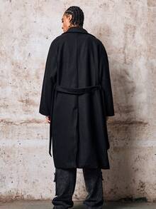 Skyrend Men's Solid Color Minimalist Casual Long Sleeve Windbreaker, Autumn/Winter Fall/Autumn/Winter Grunge - Black - View 2
