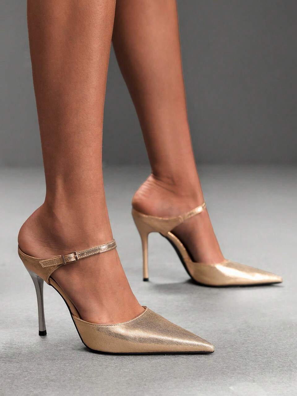 CUCCOO SZL Spring And Summer New Pointed Toe High-Heeled Sandals Women's Word With Thin Heels Sexy Commuter Closed Toe Sandals Fall Shoes