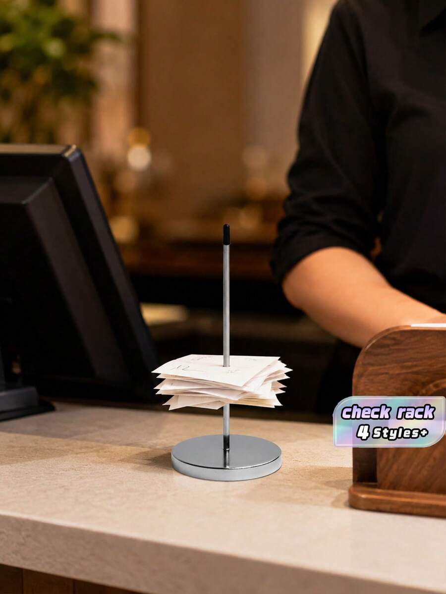 1/2/5Pcs Receipt Bill Spike Holder, Kitchen Order Ticket Insert Rack, Cashier Paper Slip Storage Clip - Multicolor - View 1