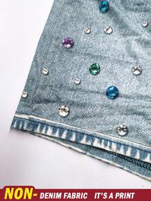 Rovax Women's Rhinestone Split Bandeau Top With Pockets Shorts 2 Pieces Set - Multicolor - View 4