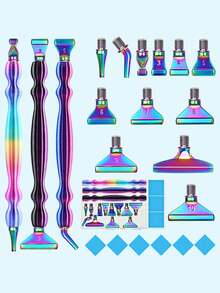 1pc New Threaded Metal Alloy Tip Diamond Painting Tool Set, Handmade 5D Diamond Embroidery Craft Tools - multicolor - View 5