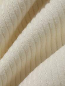 DAZY Spring/Autumn Long Sleeve Crew Neck Half-Zip Beige Ribbed Knit Fabric Men's Sweatshirt - White - View 3