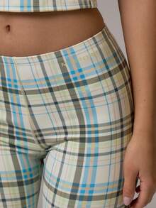 Musera Sport Checkered Soft Touch Fitted Capri Active Coord Leggings Gym Pilates Daily Running - Multicolor - View 5
