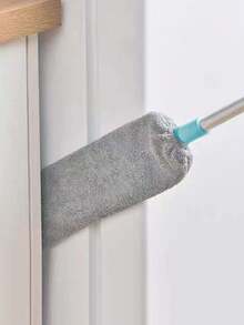 1Pc Dry Wet Fiber Duster With Extendable Handle Washable Flexible Gap Cleaning Duster Under Sofa Bed Furniture Dust Removal Tool Home Cleaning Supplies - grey - View 8
