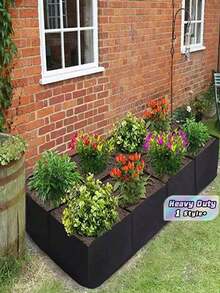 Heavy Duty Felt 8 Cell Square Grow Bag Breathable Planter Thickened Non Woven Fabric Raised Bed Seedling Starter Garden Container Durable Reusable - black - View 1