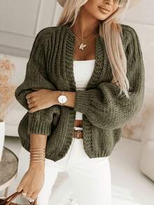 Louniche Women's Fashionable Versatile Commuter Cardigan, Autumn/Winter - Green - View 4