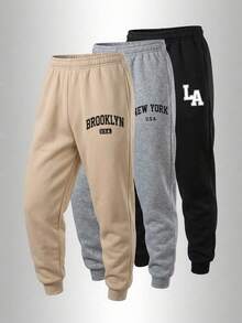 SHEIN Kids 3PCS Tween Boys Sweatpants Winter - Multicolor - View 5