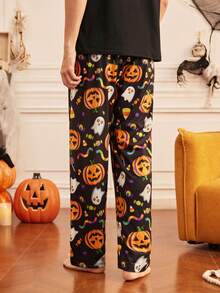 SHEIN Halloween Print Men's Loungewear Pants - Multicolor - View 2
