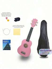 21-Inch Portable Wooden Ukulele, Ideal For Beginners. . Perfect For Birthday And Holiday Celebrations, Excellent - Multicolor - View 1