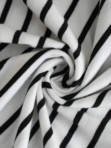 GlowEve Women's 2026 Autumn/Winter Casual Striped Mixed Material Patchwork Long Sleeve T-Shirt - White - View 3