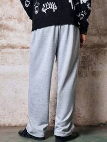 Skyrend Men's Spring/Summer Casual Loose Straight Leg Sweatpants With Fashion Print Grunge - Light Grey - View 2