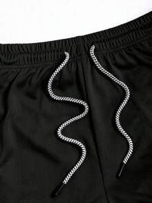 Gym Rark Men's Drawstring Waist Double Layer Sports Shorts - Black - View 5