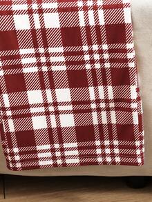 SHEIN Teen Girl Bow Print Top & Plaid Pants Loungewear - Red and White - View 4