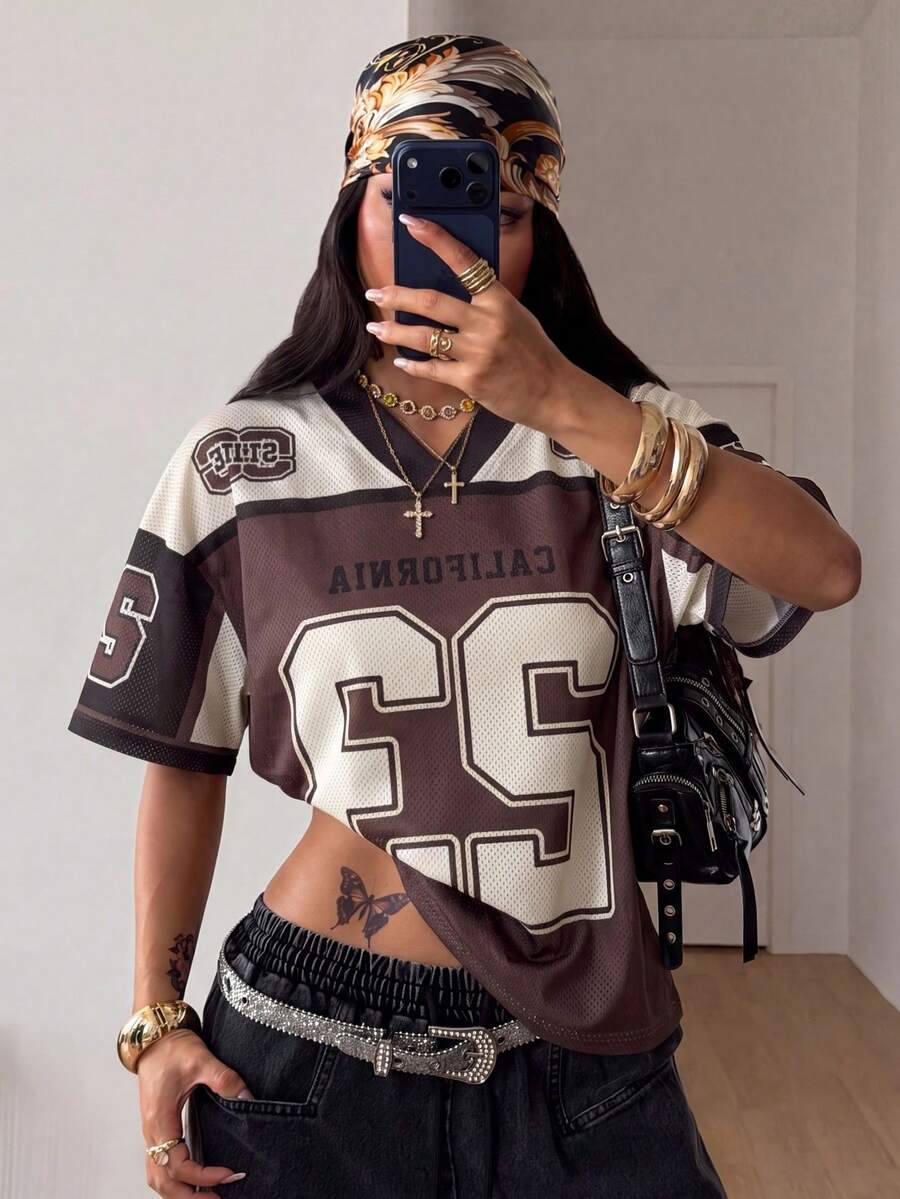 Coolane 女款春夏 Y2K 街頭風復古服飾 - 棕色 - 查看 1