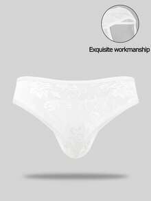 DrisQ DrisQ 1pc Fashion Cute White Lace Mid-Waist Sexy Thong Underwear For Men - White - View 2