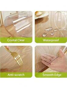 1PC High Quality Luxury Round Clear Tablecloth 100 Percent PVC Scratch Heat Resistant For Home Hotel Restaurant Coffee Table Round Clear Table Mat For Adults - White - View 9