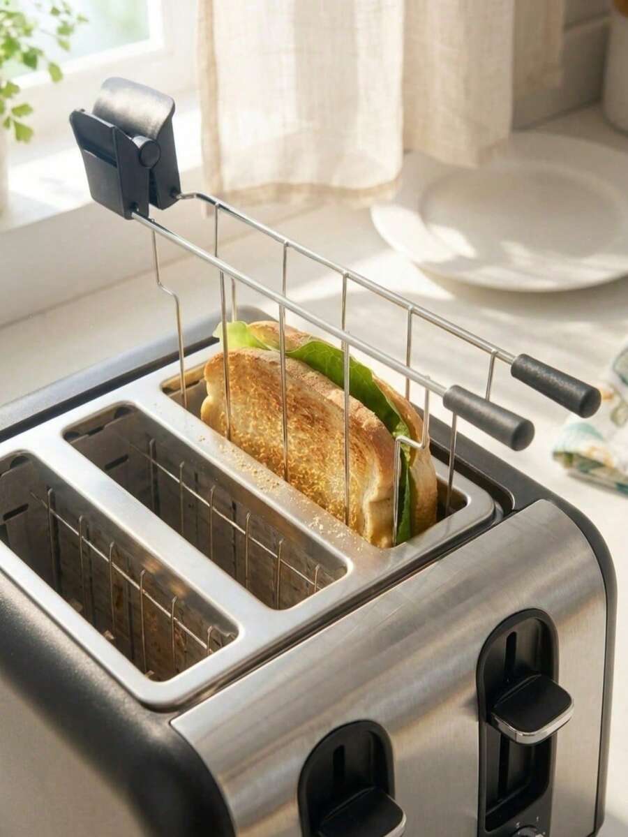 Haus Hana 1pc Stainless Steel Toaster Rack, Suitable For Toasting Bread In The Oven, A Sandwich Grill For Placing Bread, Bagels, Pastries, Croissants, Compatible With Most Toasters, Household Kitchen Accessory - Multicolor - View 1