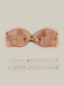 Bralution Women's Elegant Solid Color Lace Underwire Bra - Coffee Brown - View 11