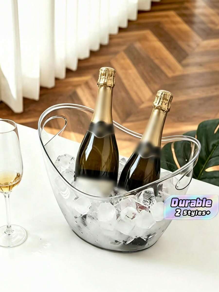 Acrylic Beverage Storage Ice Bucket And Ice Scoop Set, Ideal For Drinks, Kitchen Use, Dinners And Parties - View 1