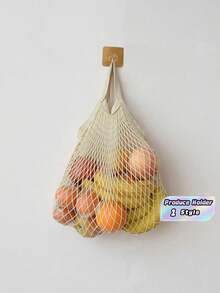 Mesh Storage Bag For Fruit Vegetable, Reusable Breathable Shopping Tote With Handle, Lightweight Portable Net Bag For Grocery Kitchen Organization, Washable - Multicolor - View 1
