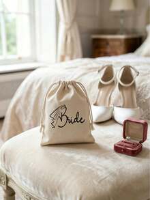 10pcs Beige Drawstring Gift Bags For Spanish Wedding Parties - Ideal For Hangover Recovery Supplies & Post-Party Kit Packaging, Reusable & Durable - Beige - View 2