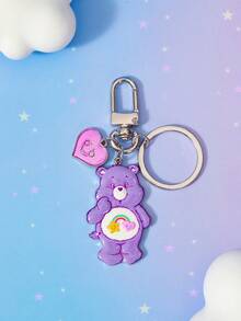 SHEIN X Care Bears New Creative Cartoon Cute Casual, Keychain, IP Joint Design, Lovely Personalized, Simple And Generous, Can Also Be Used As Accessories - Purple - View 1