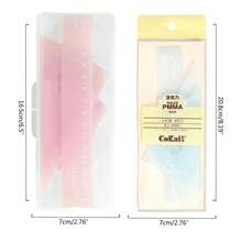 4 Set Math Geometry Tool Ruler Include Straight Ruler For Triangle Rulers Protractor Student School Office Statio. - multicolor - View 2