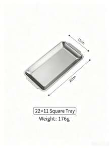 Haus Hana 1pc Rectangular Coffee Tray, 304 Stainless Steel Tray, Dessert & Snack Plate, BBQ Serving Plate, Custom Engraved Logo Available - Multicolor - View 9