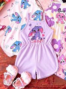 SHEIN 1 Random Piece, Girls' Summer Jumpsuit Mystery Box, Comfortable Fabric - Multicolor - View 3