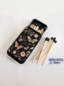 1PC Mini Vintage Metal Matchbox Witch Butterfly Pattern Matches Not Included Compact Durable Portable Retro Decorative Gift Box For Friends Party - Multicolor - View 1