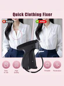 1pc Handheld Mini Stitch Gun For Quick Clothing Fix, Portable Tag Attacher Gun, Multipurpose Sewing Tool For Garment Repair, Duvet Fastening, Price Tag Installation - 1 Black Gun + 2600 Needles + 6 Needle Tips - View 5