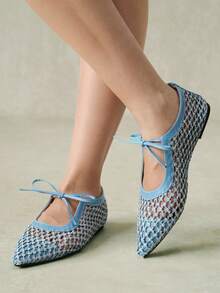 Styleloop Ladies, Willow Nails, Buckles, Flat Shoes. - Light blue - View 8