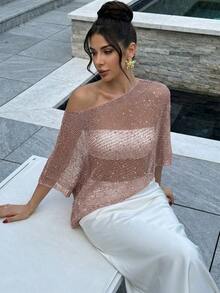Firerie Women's Solid Color Casual Versatile Daily Wear Sweater - Dusty Pink - View 6