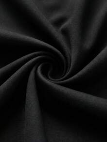 Miaspire Blusas elegantes, cruzadas con cuello en V, blusas sociales para el trabajo, alta elasticidad, cálidas y suaves, negras, ajuste ceñido con fruncido, para oficina y fiestas, ropa de otoño e invierno - Negro - Ver 5