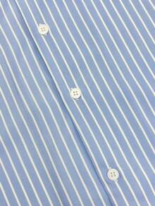 Resyla Men Men's Striped Minimalist Casual Long Sleeve Shirt - Blue - View 4