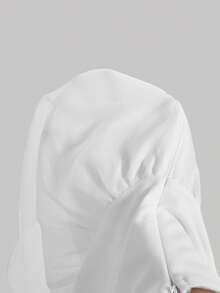 SHEIN MOD Women's Solid Color Off Shoulder Puff Sleeve Dress, Graduation Dress - White - View 7