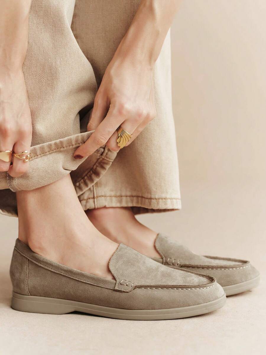 Rosivie Women's Flat Slip-On Round Toe Ballet Shoes, Casual Daily Wear, Suitable For Office - Pale apricot - View 1