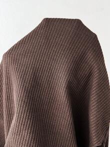 SHEIN Tall Women's Solid Color Stand Collar Cap Sleeve Top And Pants Casual 2 Pieces Set - Brown - View 10