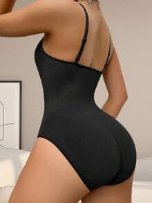 1pc Seamless Women's One-Piece Shapewear - Black - View 2